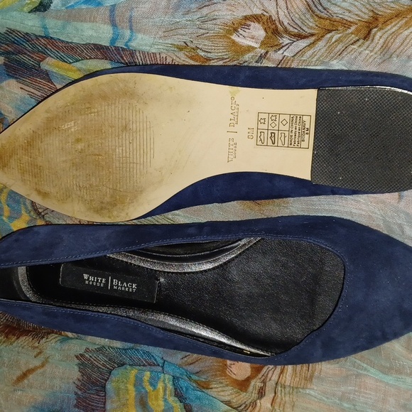GUC WHBM Navy Suede Flats 8M - Picture 3 of 4